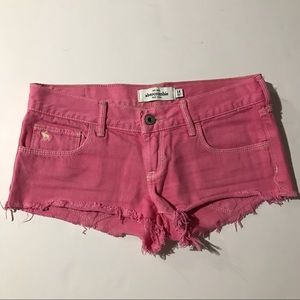 abercrombie pink denim shorts